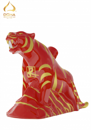 Red tiger ceramic vase 2022