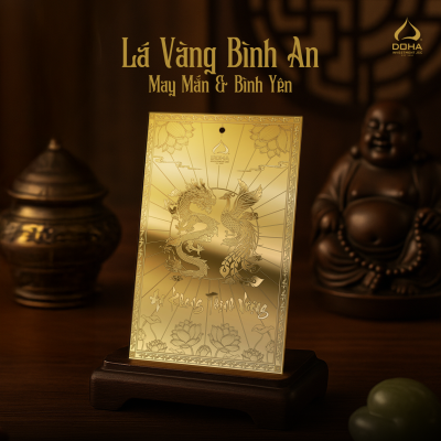 Golden Peace Leaf - Feng Shui symbol brings luck and peace